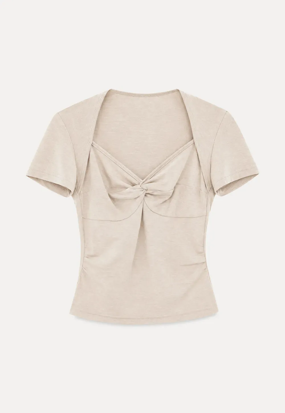 Twist Front Cropped Short Sleeve Top