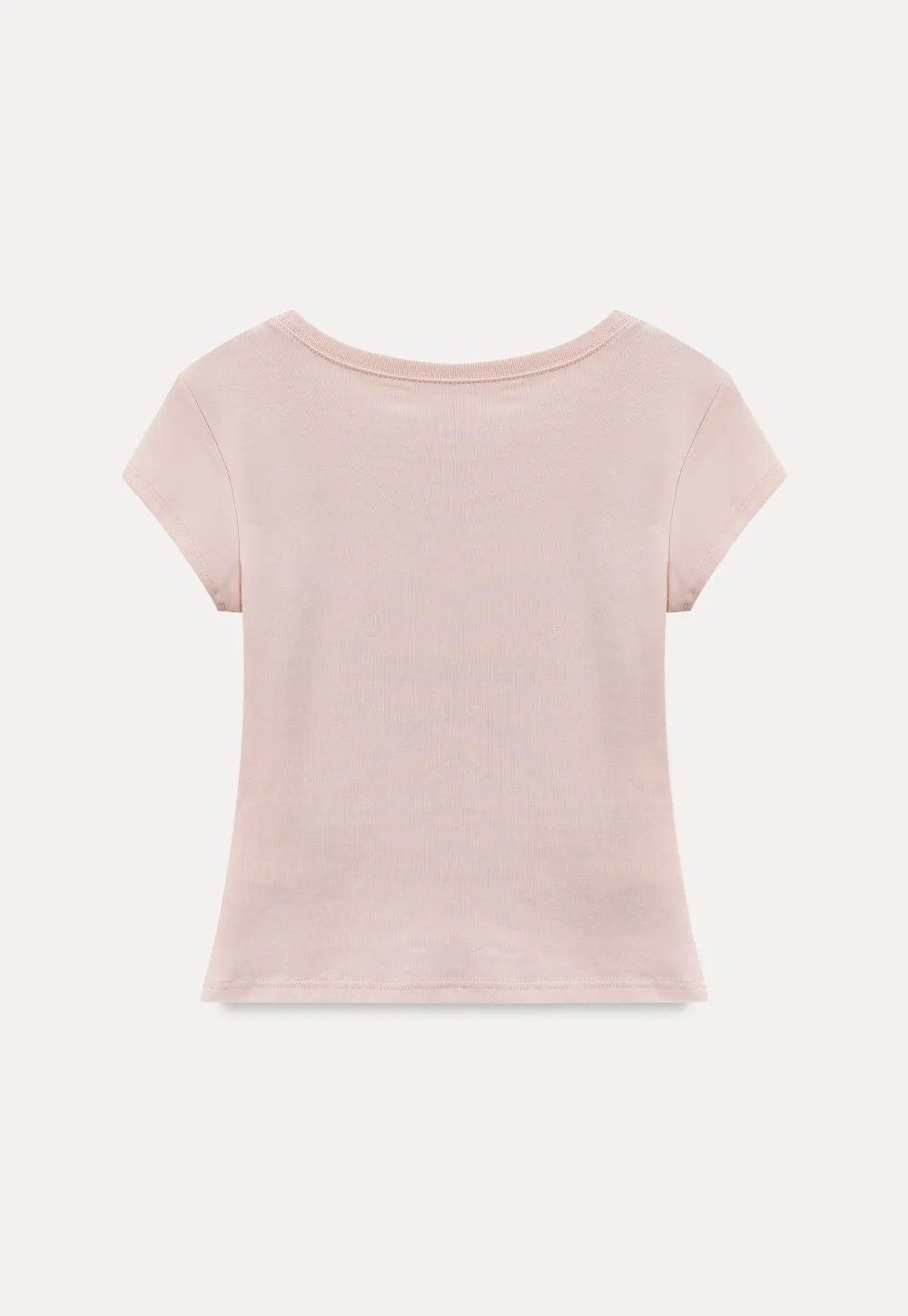 Scoop Neck Short Sleeve Fitted T Shirt