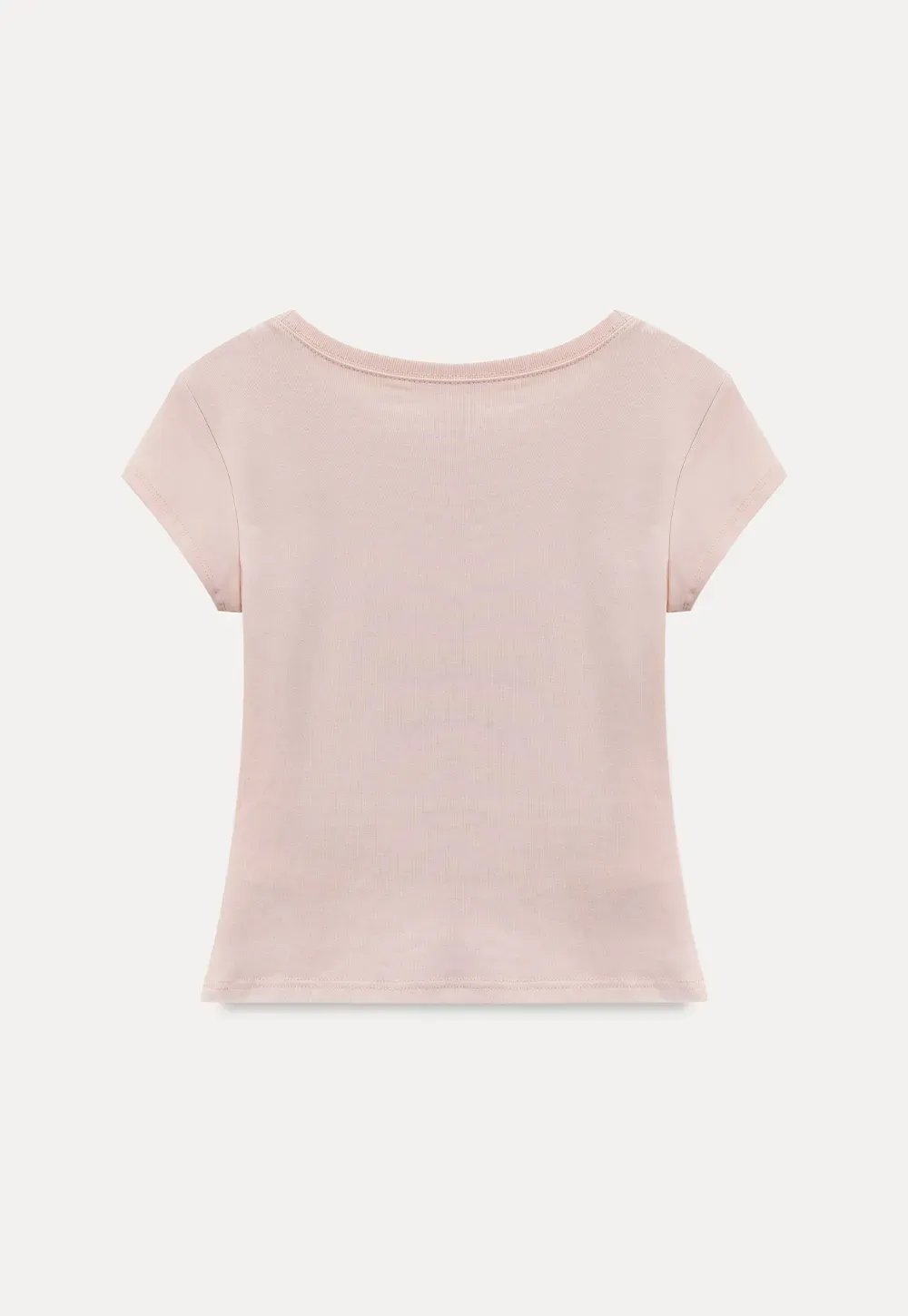 Scoop Neck Short Sleeve Fitted T Shirt