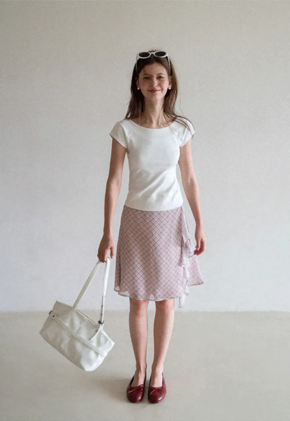 Square Neck Cap Sleeve Knit Top