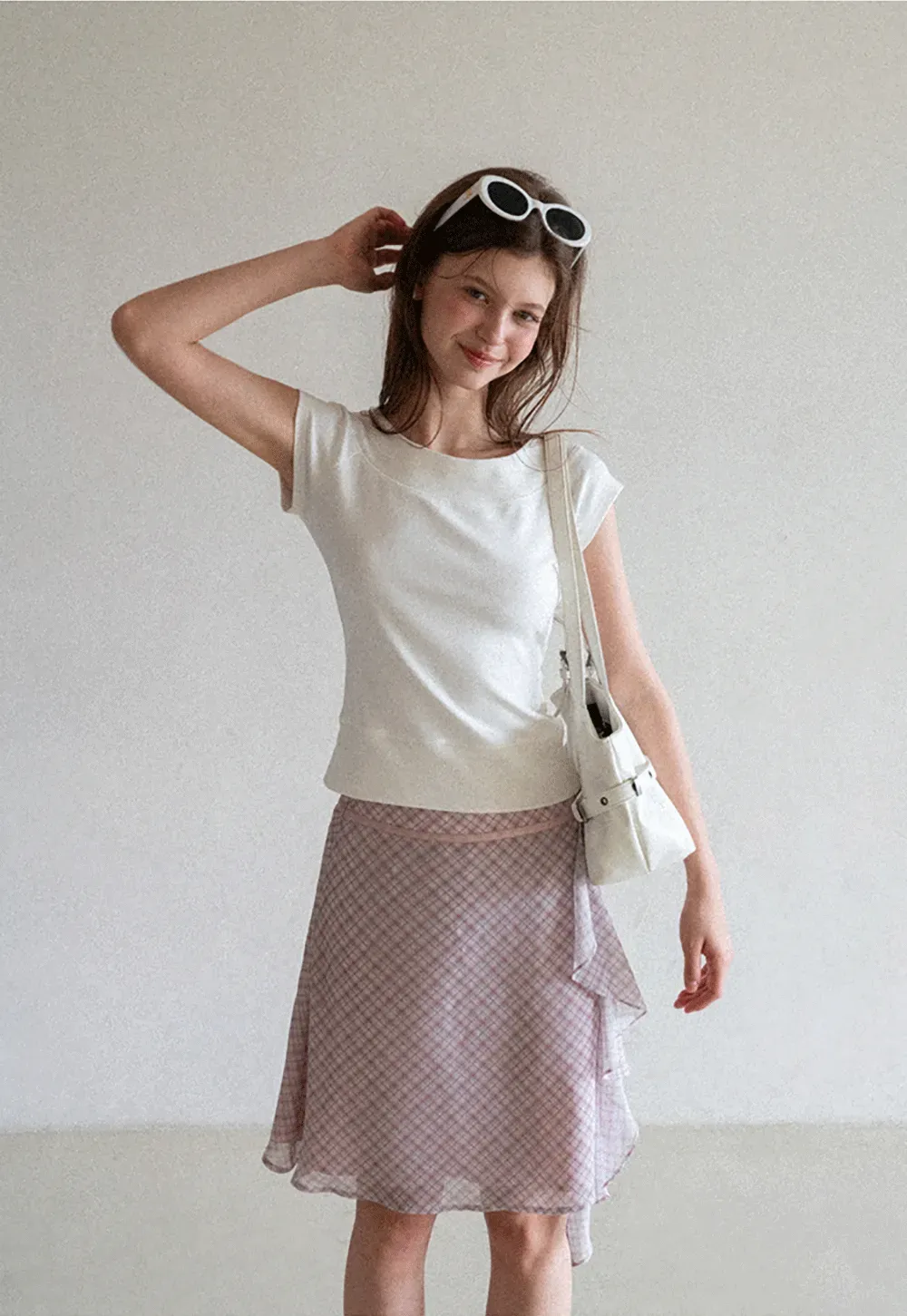 Square Neck Cap Sleeve Knit Top