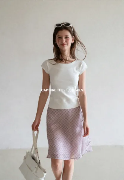 Square Neck Cap Sleeve Knit Top