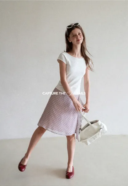 Square Neck Cap Sleeve Knit Top
