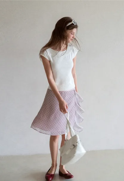 Square Neck Cap Sleeve Knit Top