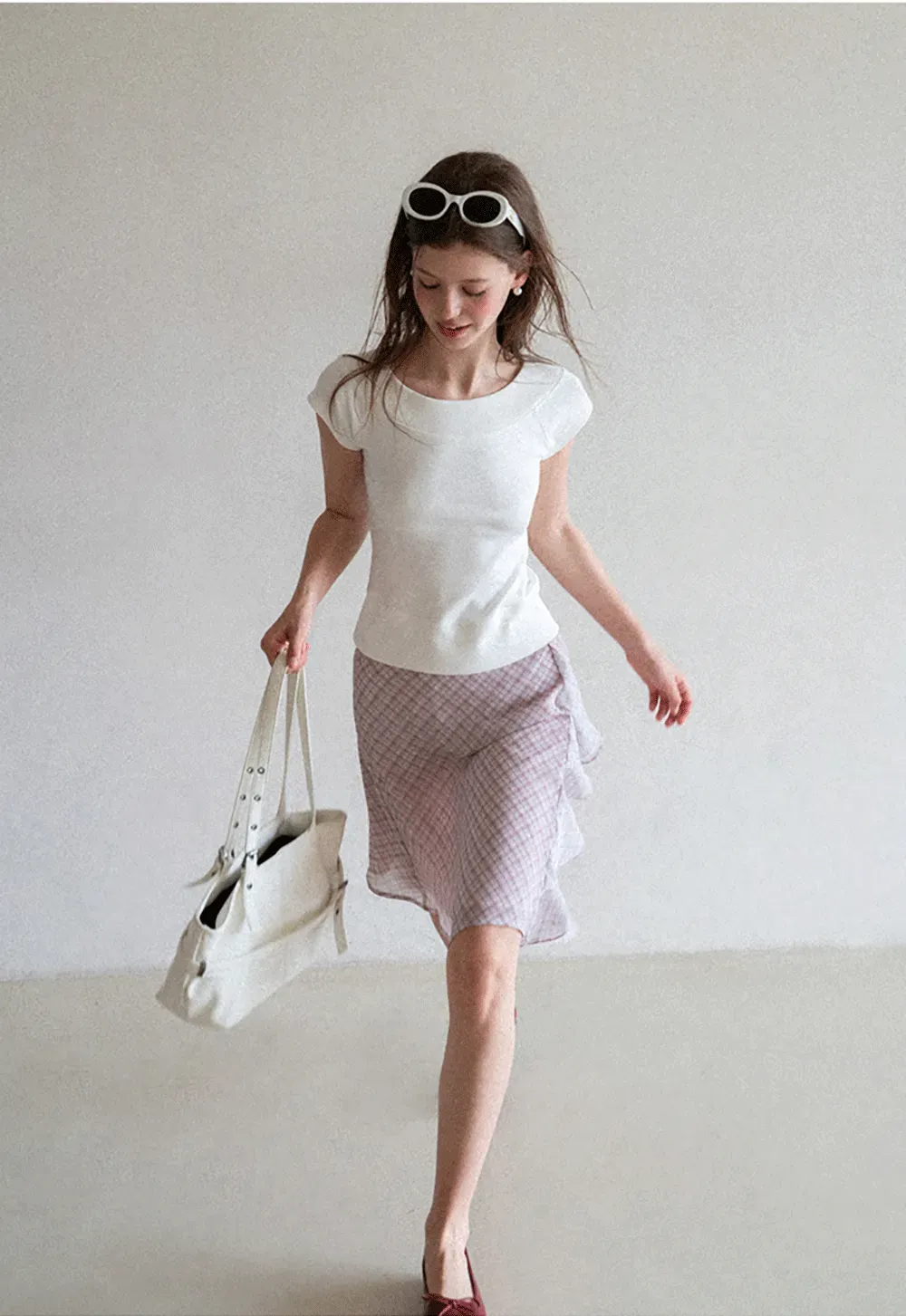 Square Neck Cap Sleeve Knit Top