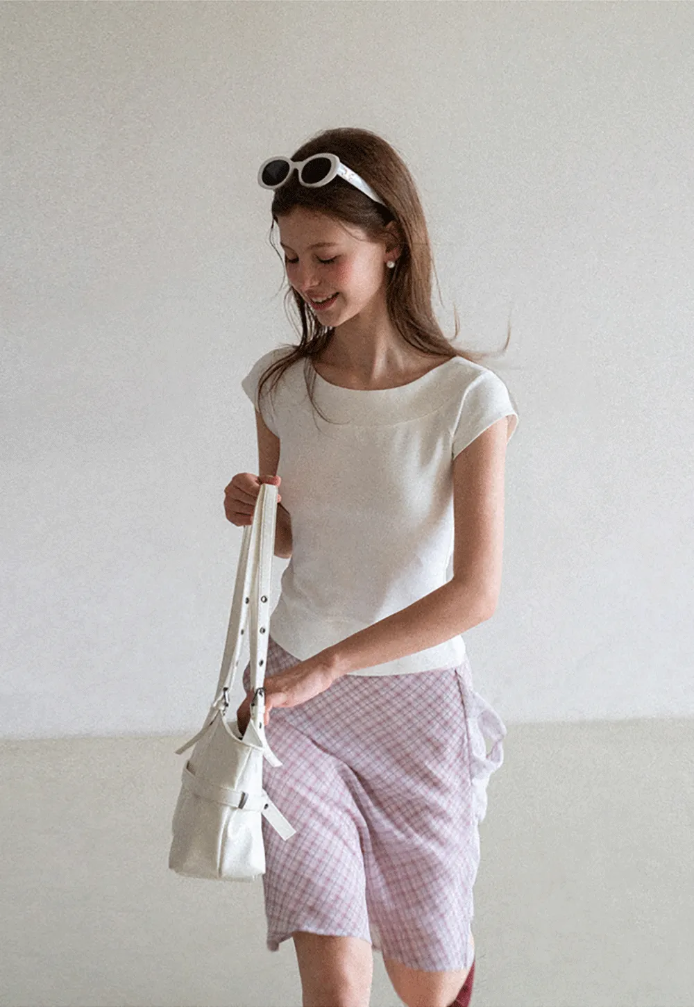 Square Neck Cap Sleeve Knit Top