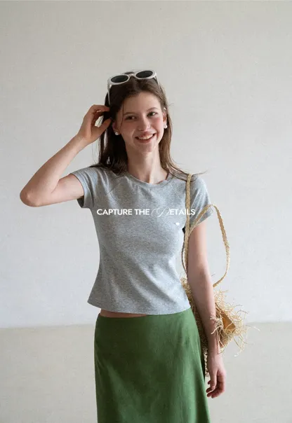 Slim Fit Round Neck Short Sleeve Tshirt