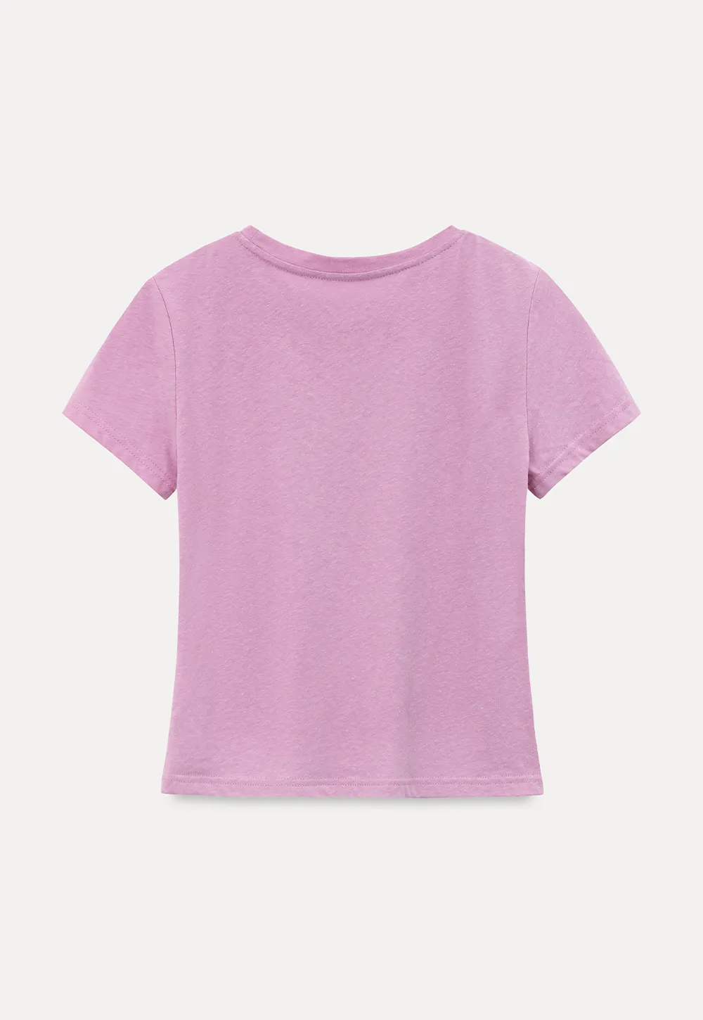 Embroidered Bow Detail Crew Neck Short Sleeve Tshirt