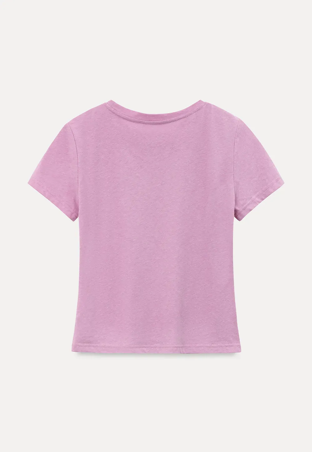 Embroidered Bow Detail Crew Neck Short Sleeve Tshirt