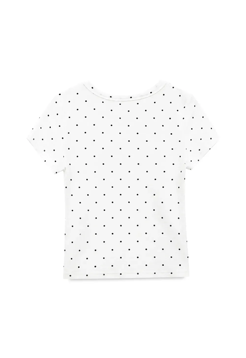 Polka Dot V Neck Short Sleeve T Shirt