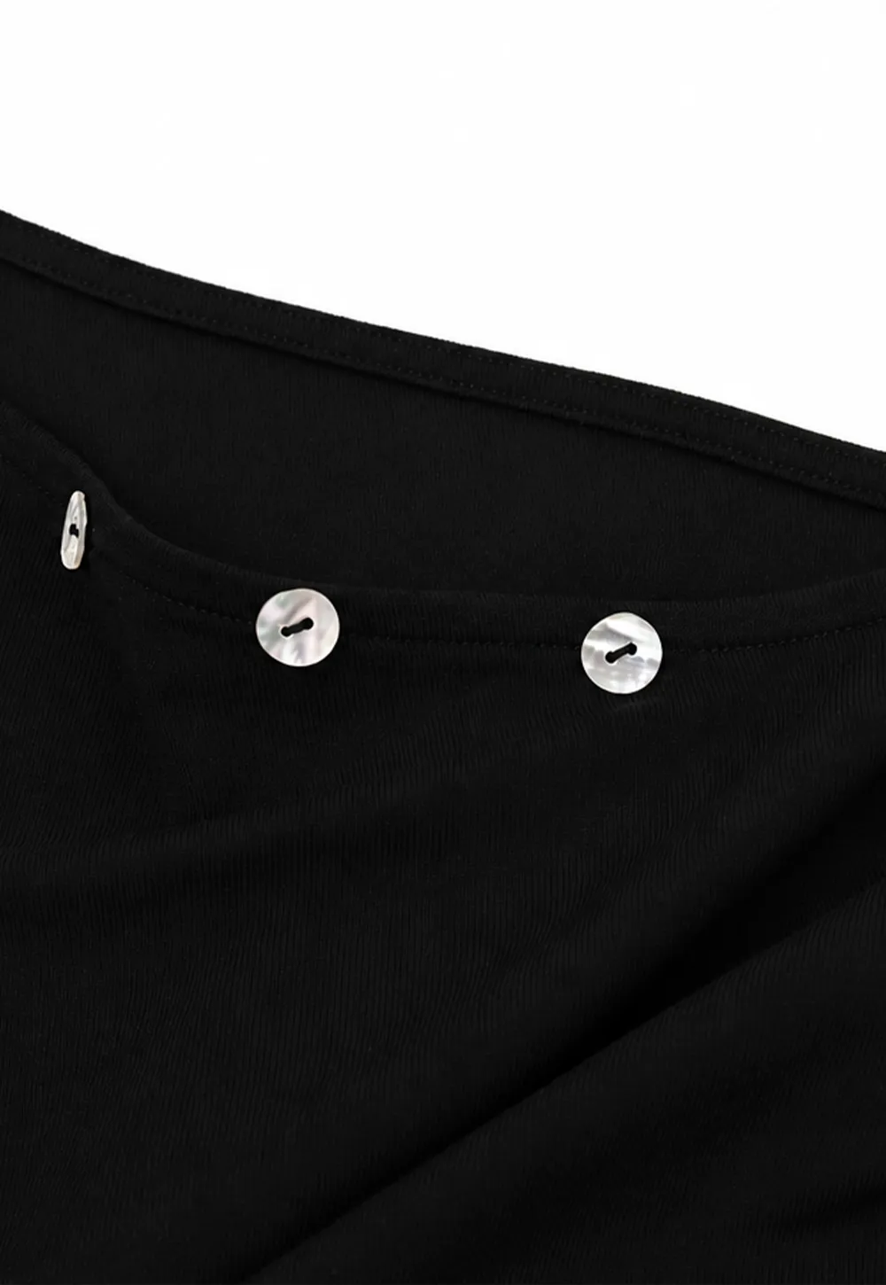 Cropped Short Sleeve Top With Button Detail Neckline