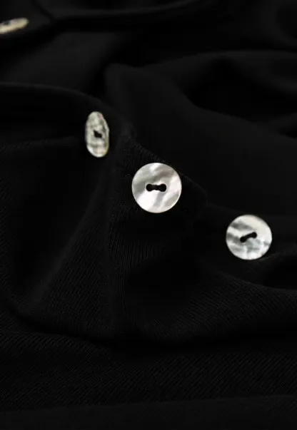 Cropped Short Sleeve Top With Button Detail Neckline