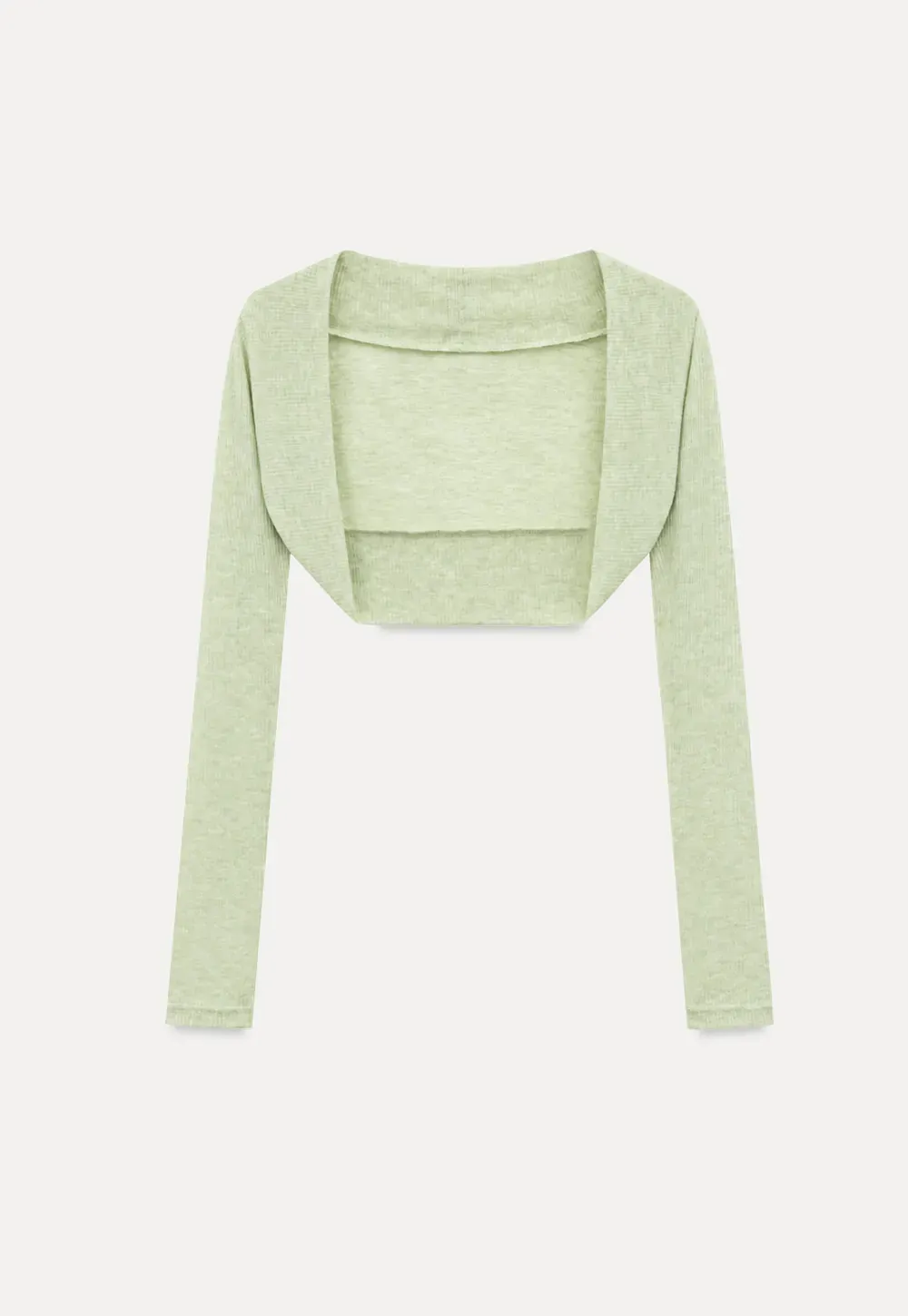 Square Neck Strapless Top With Pearl Detail Long Sleeve Cardigan Set