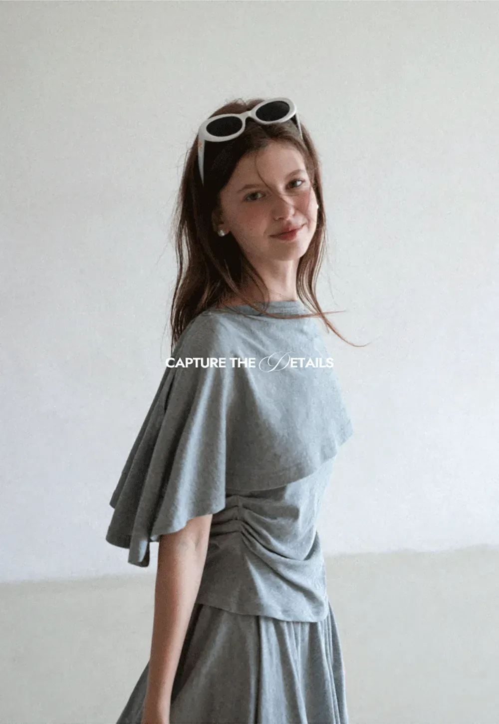 Draped Cap Sleeve Top and Pleated Skirt Set