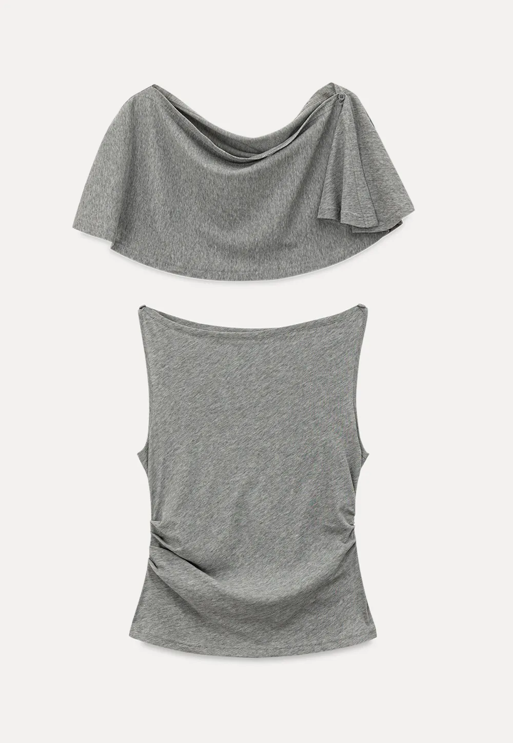 Draped Cap Sleeve Top and Pleated Skirt Set
