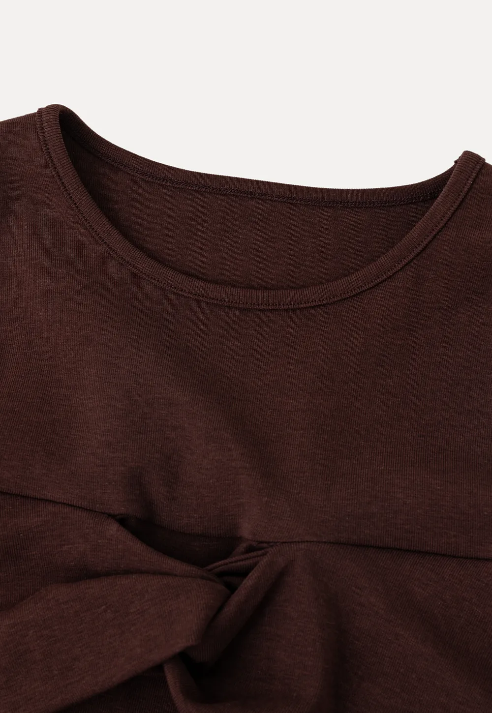 Off Shoulder Twist Front Knit Tshirt