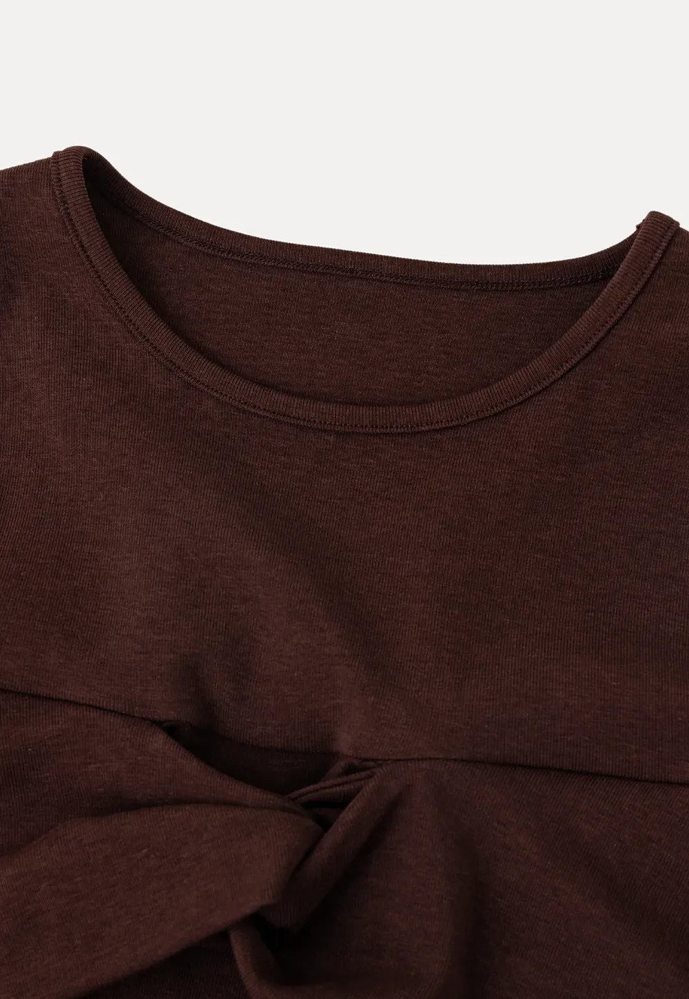 Off Shoulder Twist Front Knit Tshirt