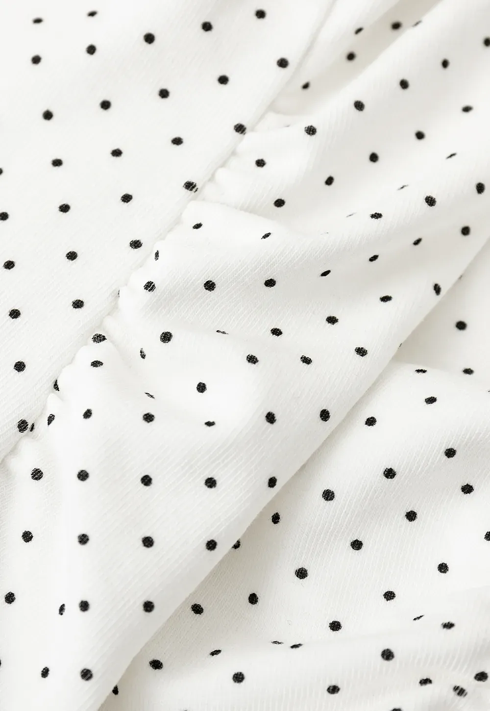 Polka Dot Print Peter Pan Collar Button Front Tshirt