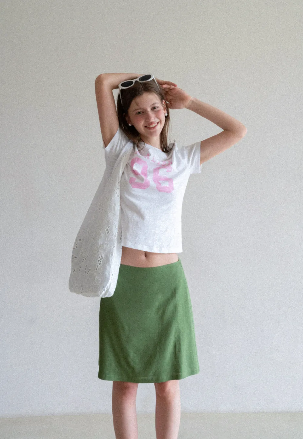 Cropped Graphic Print Short Sleeve Tshirt