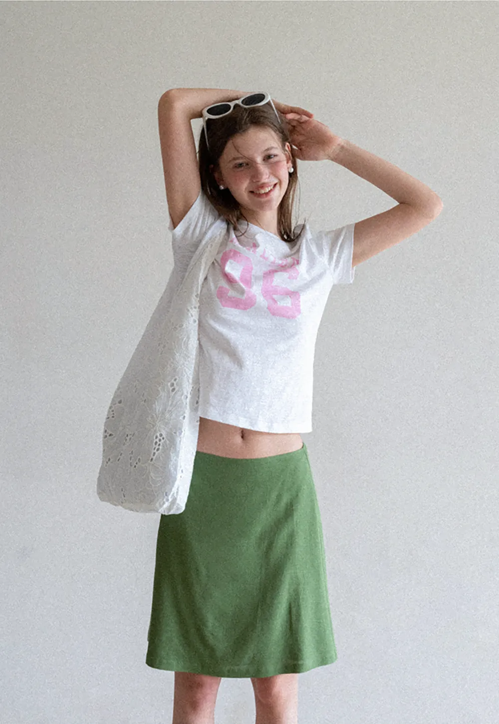 Cropped Graphic Print Short Sleeve Tshirt