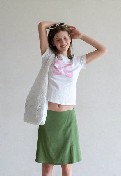 Cropped Graphic Print Short Sleeve Tshirt