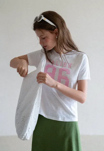 Cropped Graphic Print Short Sleeve Tshirt