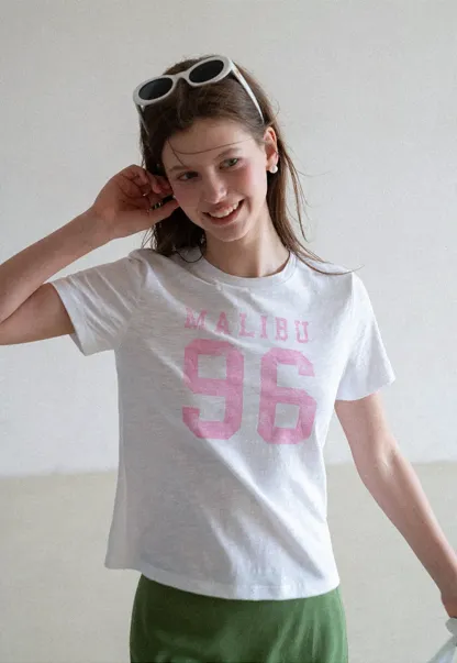 Cropped Graphic Print Short Sleeve Tshirt