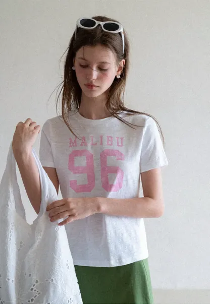 Cropped Graphic Print Short Sleeve Tshirt