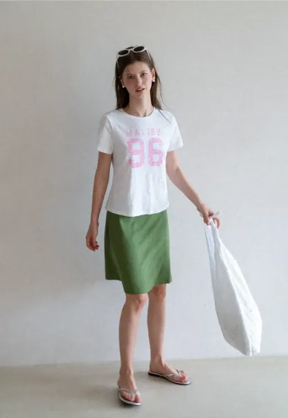 Cropped Graphic Print Short Sleeve Tshirt
