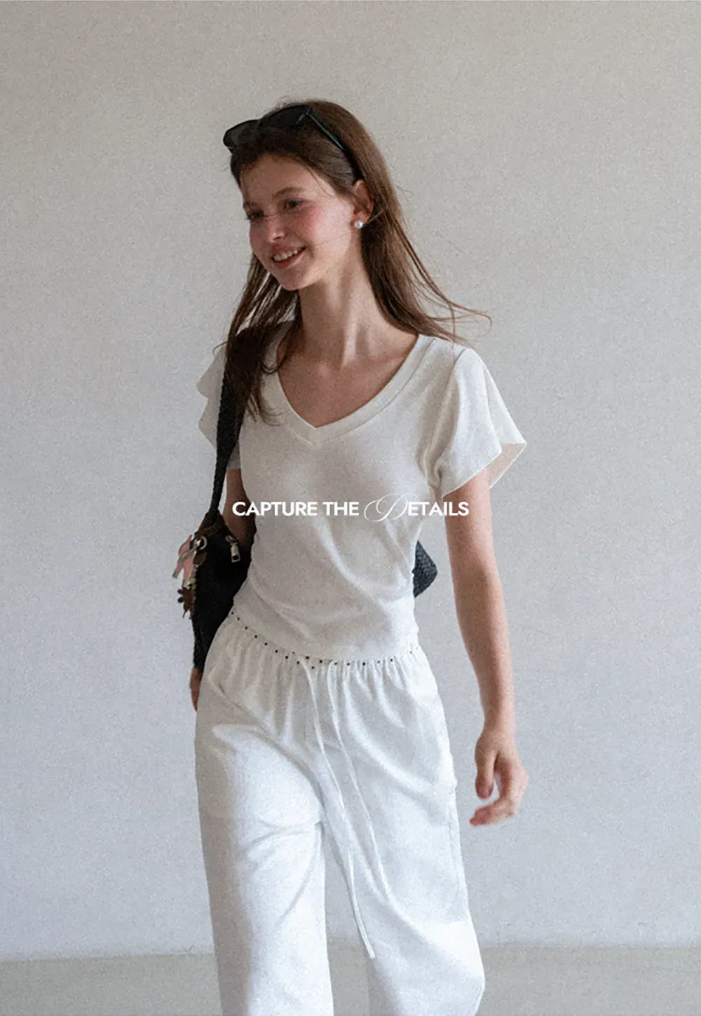 Side Ruched V Neck Short Sleeve T Shirt
