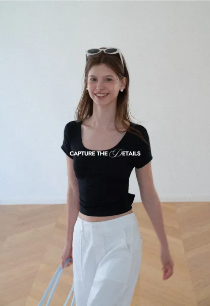 Back Cutout Bow Tie Cropped Tshirt