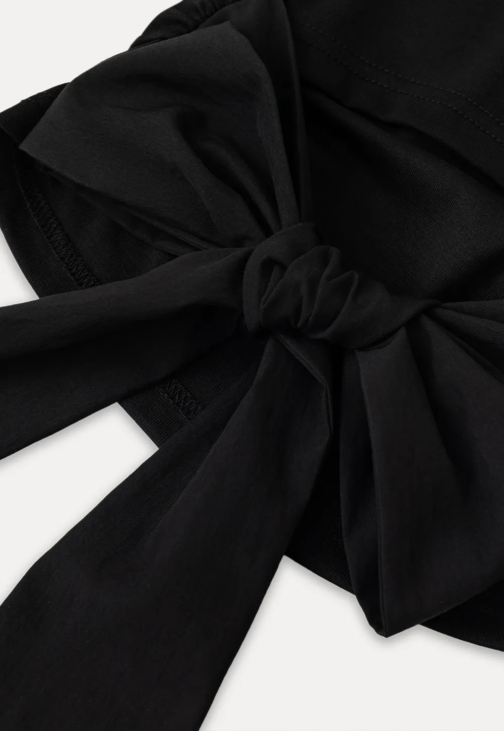 Back Cutout Bow Tie Cropped Tshirt