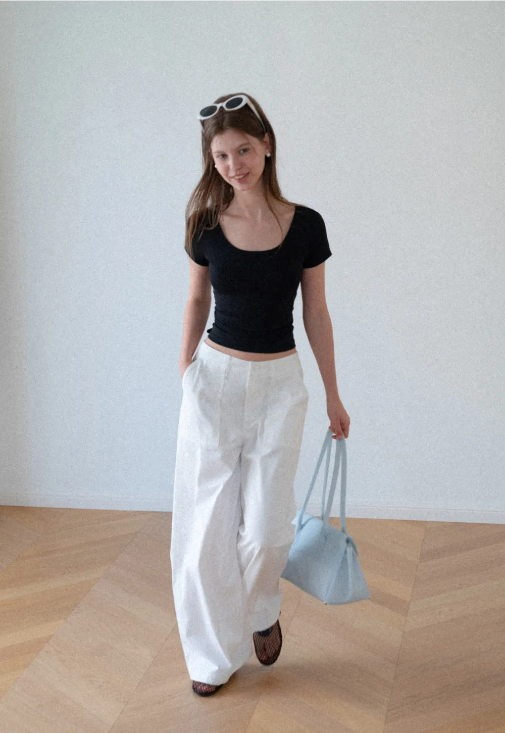 Back Cutout Bow Tie Cropped Tshirt