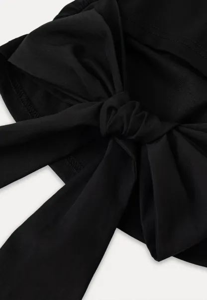 Back Cutout Bow Tie Cropped Tshirt
