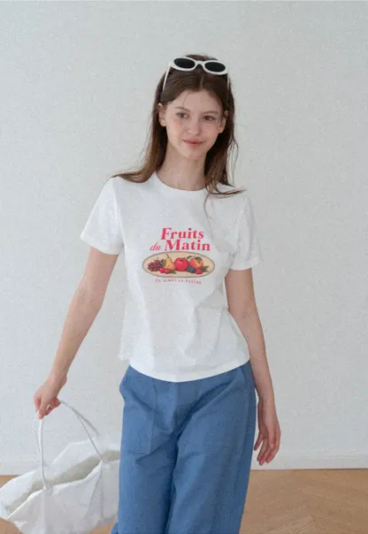 Cropped Graphic Print Tshirt
