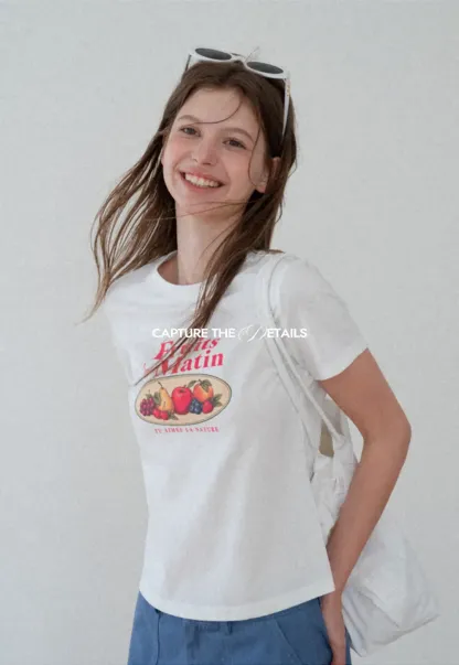 Cropped Graphic Print Tshirt