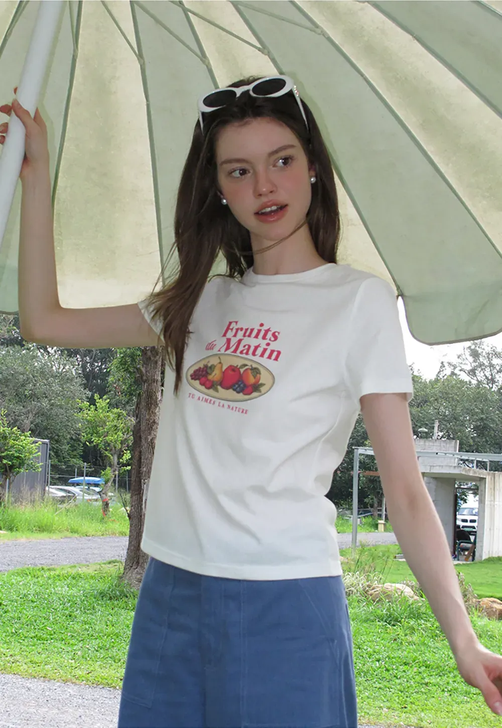 Cropped Graphic Print Tshirt