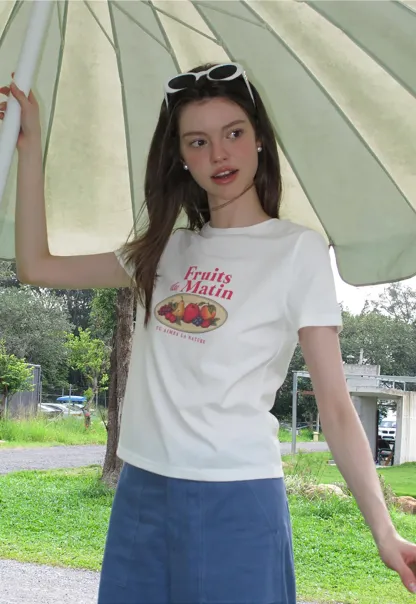 Cropped Graphic Print Tshirt