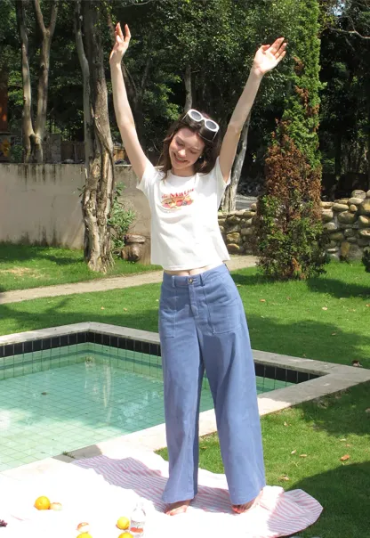 Cropped Graphic Print Tshirt