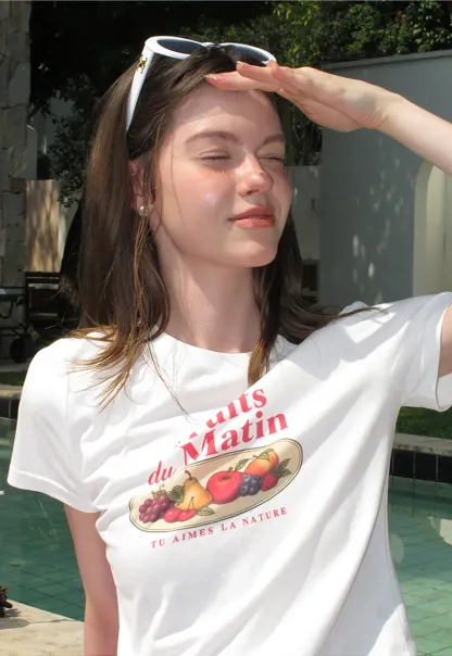 Cropped Graphic Print Tshirt