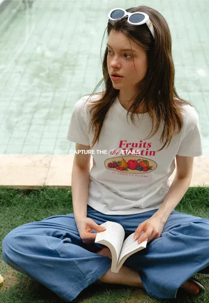 Cropped Graphic Print Tshirt