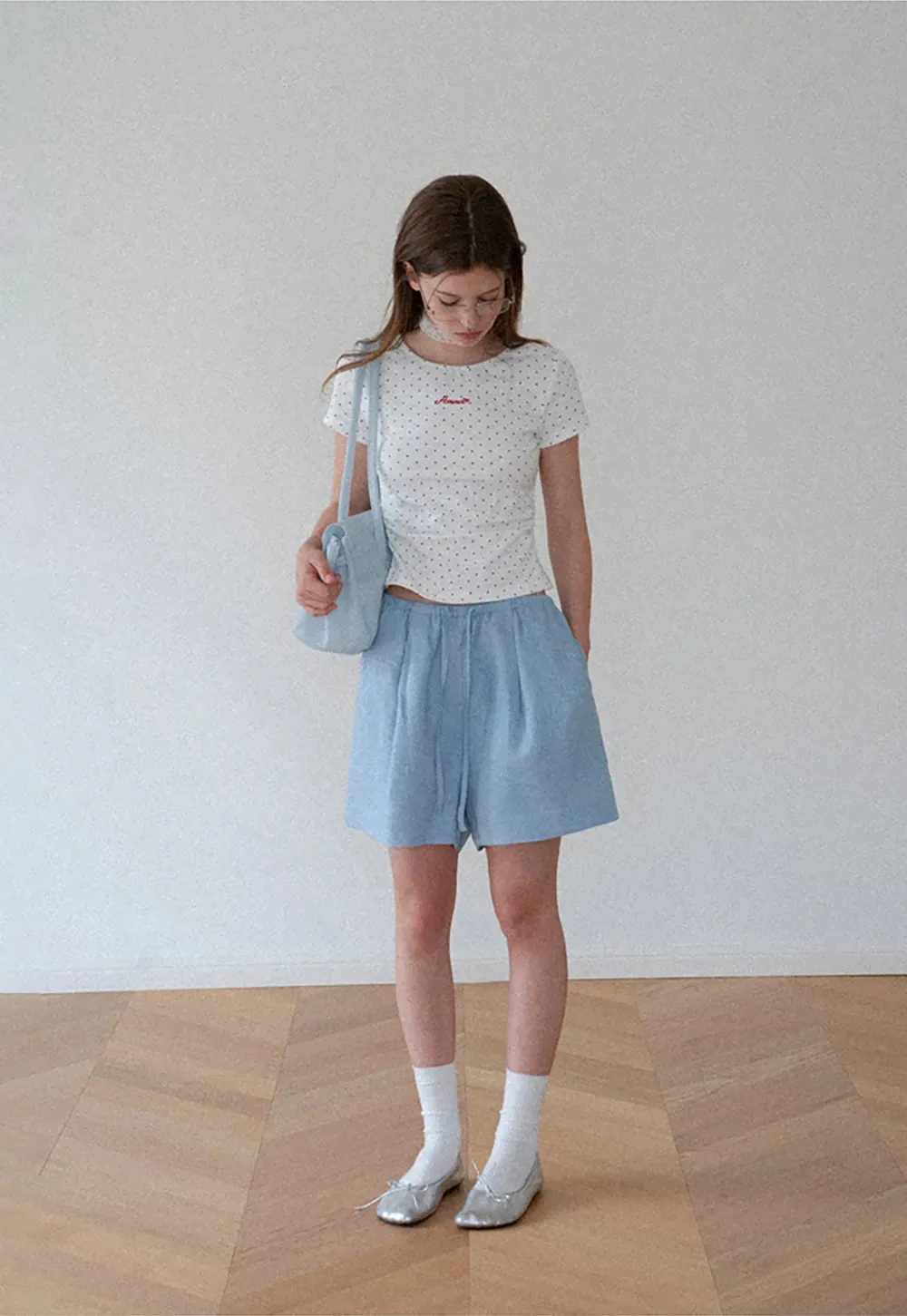 Polka Dot Embroidered Script Tee