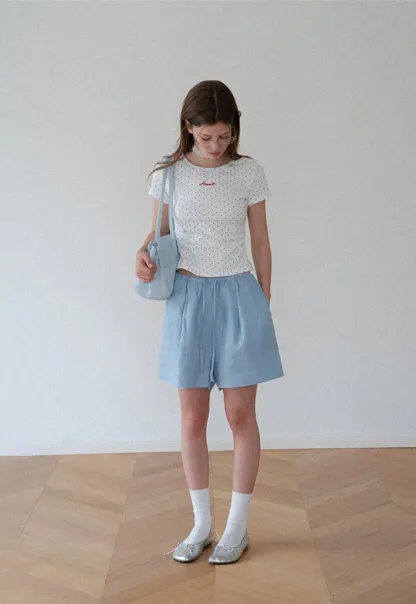 Polka Dot Embroidered Script Tee