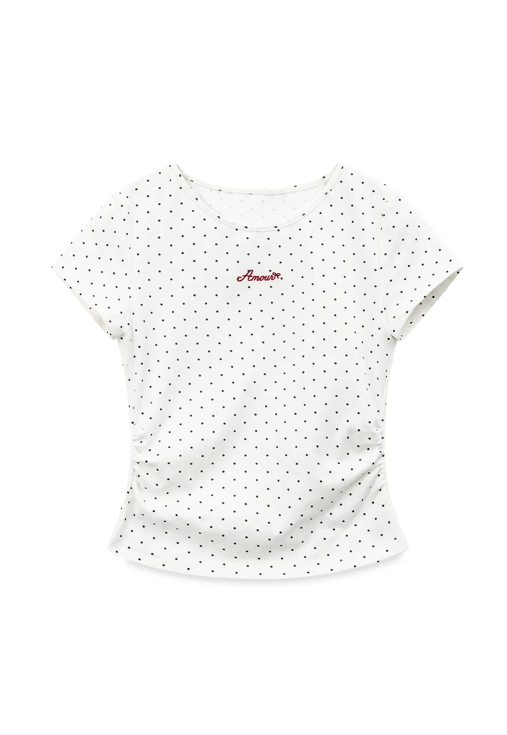 Polka Dot Embroidered Script Tee