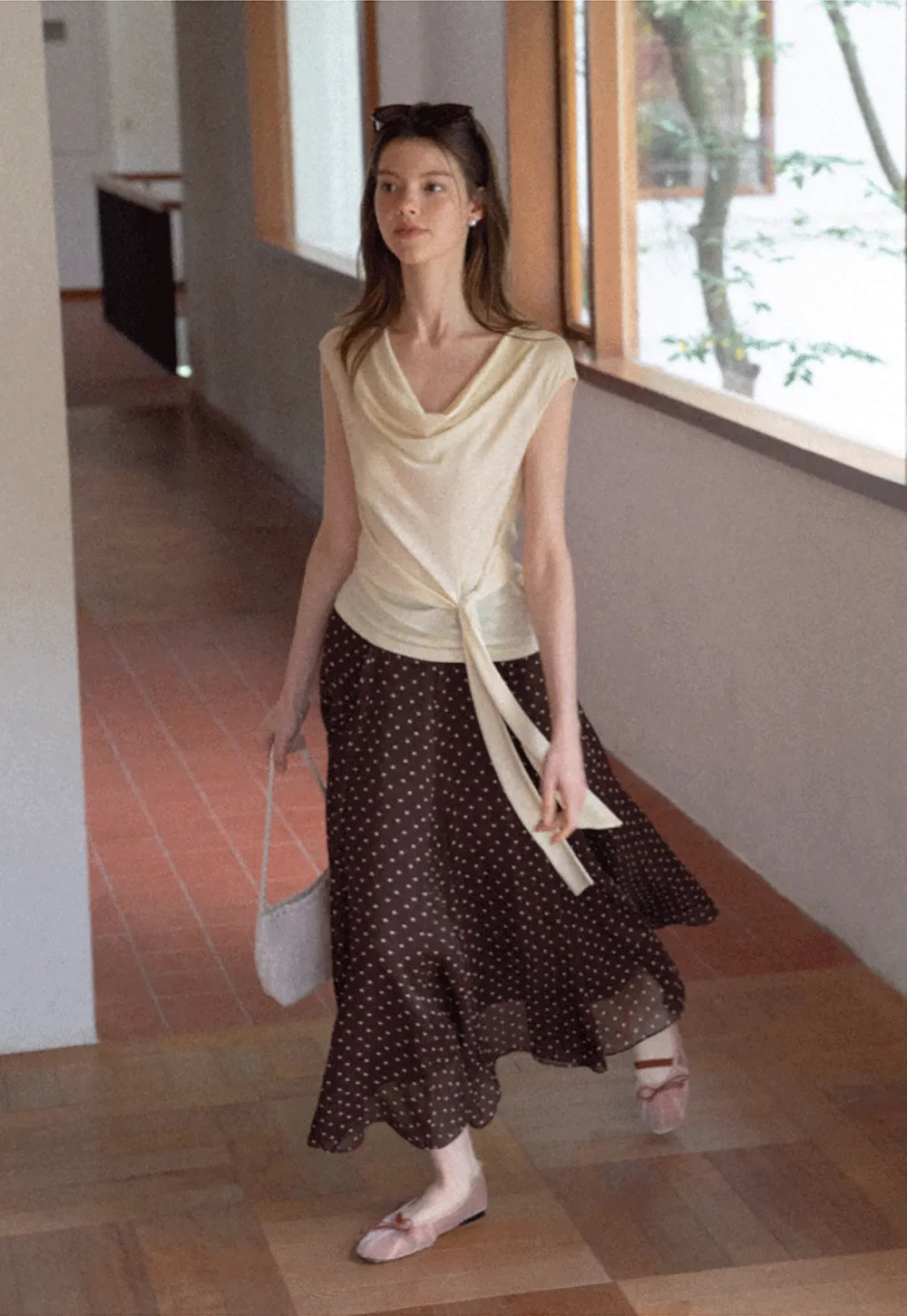 Asymmetrical Draped Wrap Top Tshirt