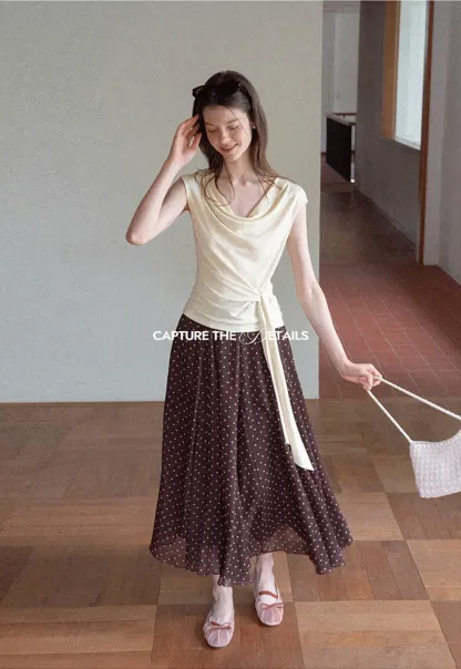 Asymmetrical Draped Wrap Top Tshirt
