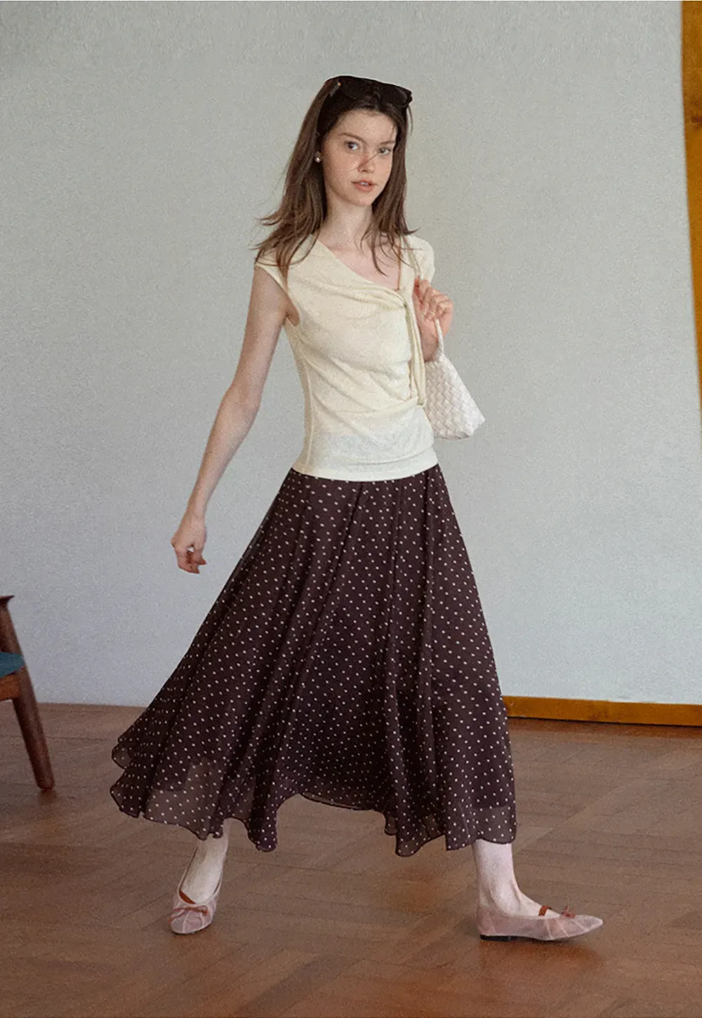 Asymmetrical Draped Wrap Top Tshirt