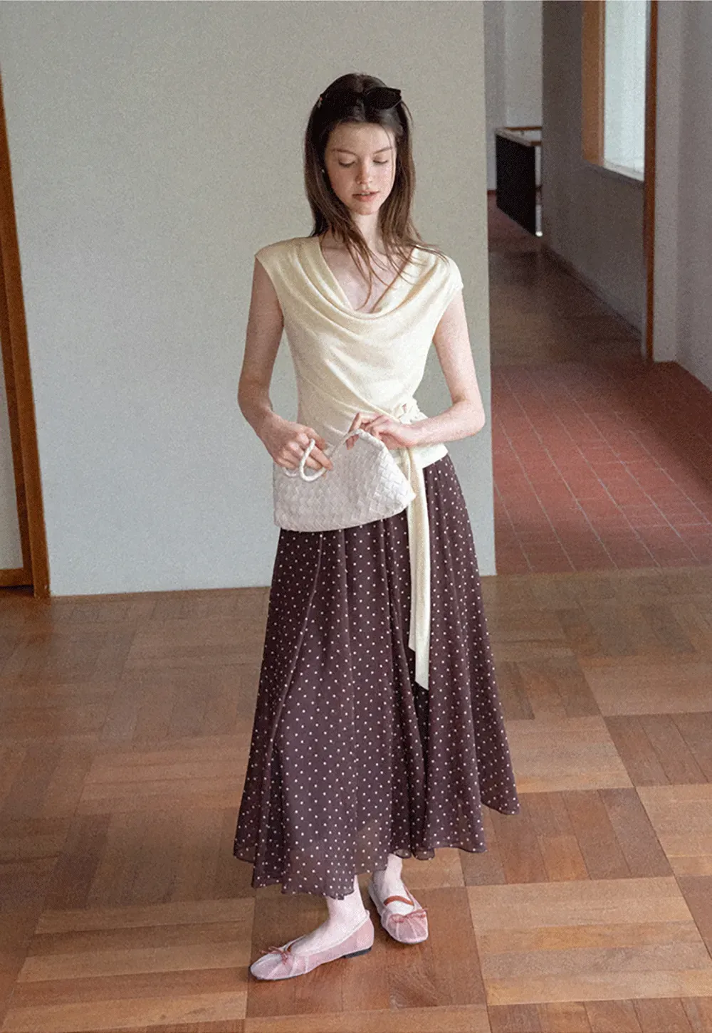 Asymmetrical Draped Wrap Top Tshirt