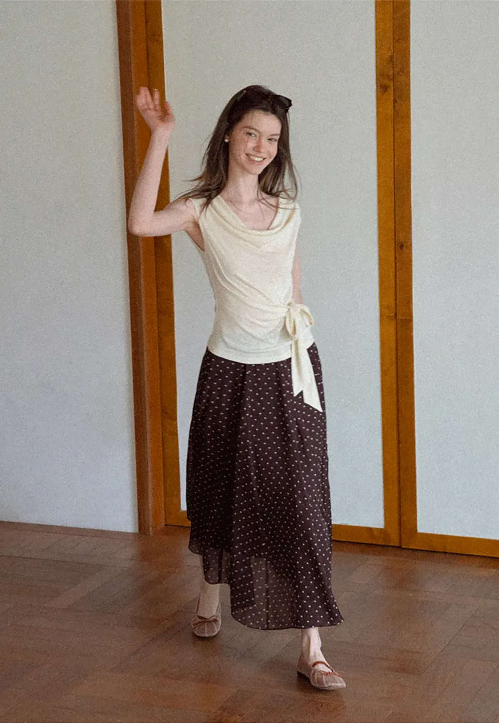 Asymmetrical Draped Wrap Top Tshirt