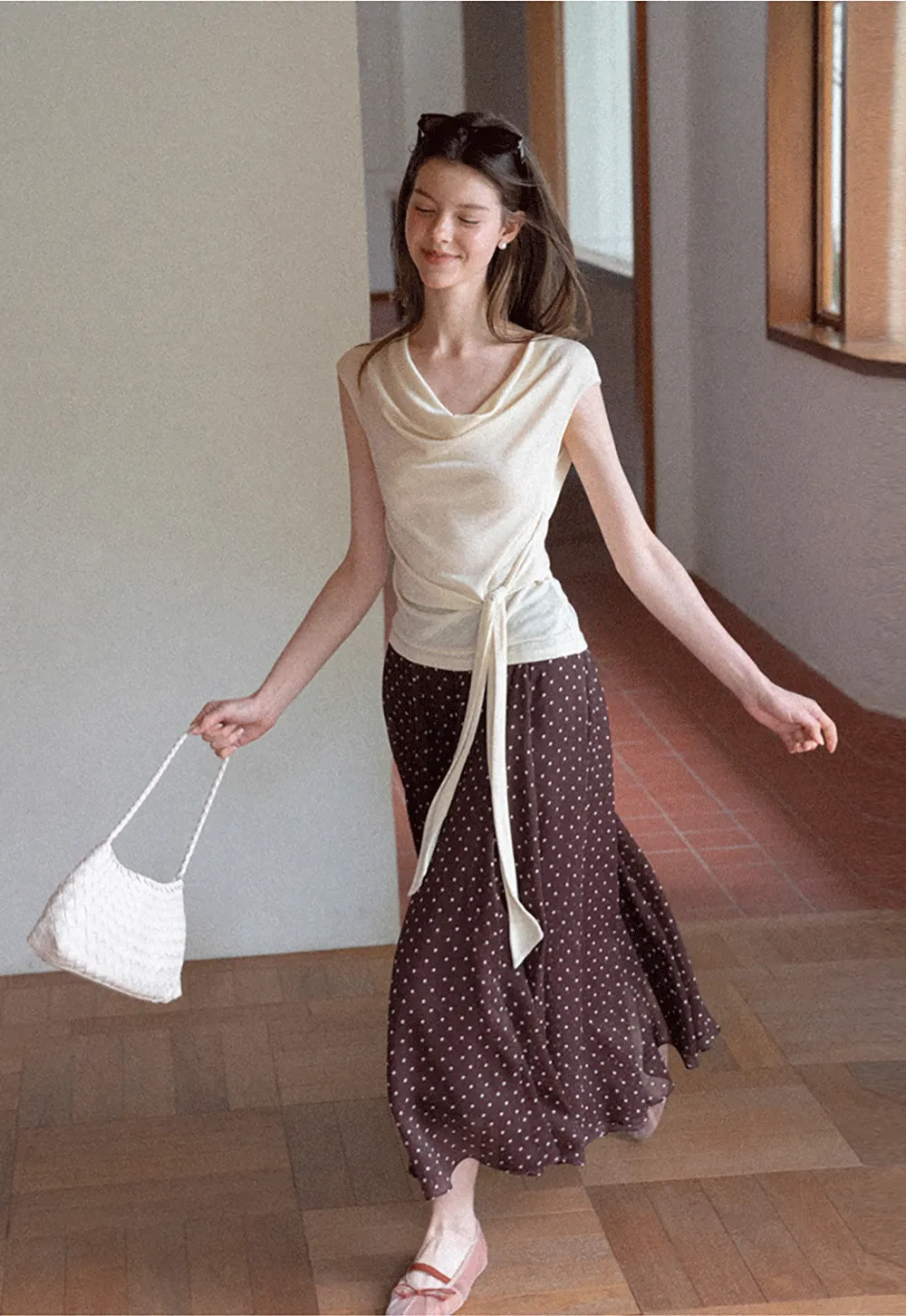 Asymmetrical Draped Wrap Top Tshirt